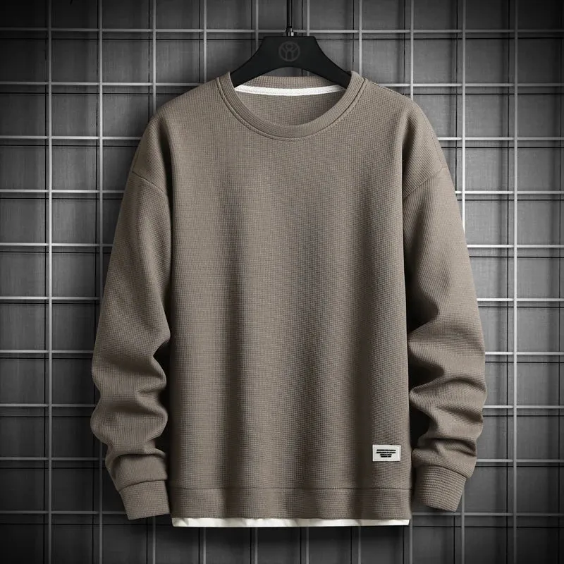 2023 Solid Color Sweatshirt Men Hip Hop Streetwear Long Sleeve O Neck Pullovers Mens Sportswear Fashion Causal Sweatshirt Tops