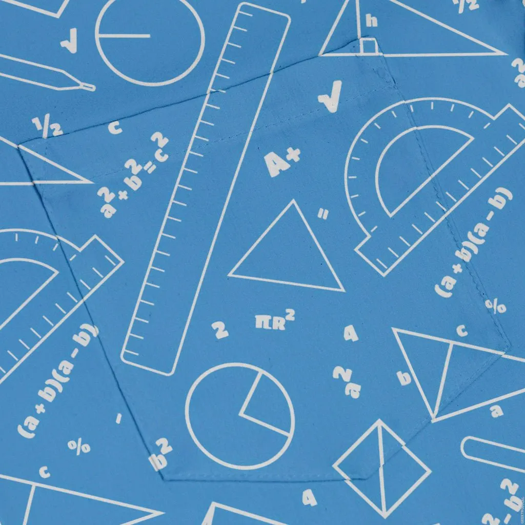 Geometry Blue Math Button Up Shirt